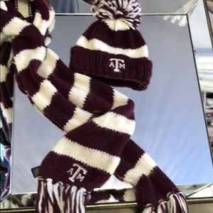 A&M Pom beanie and matching scarf
